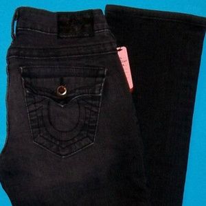 26 X 33  TRUE RELIGION DISCO BILLY BLACK JEANS